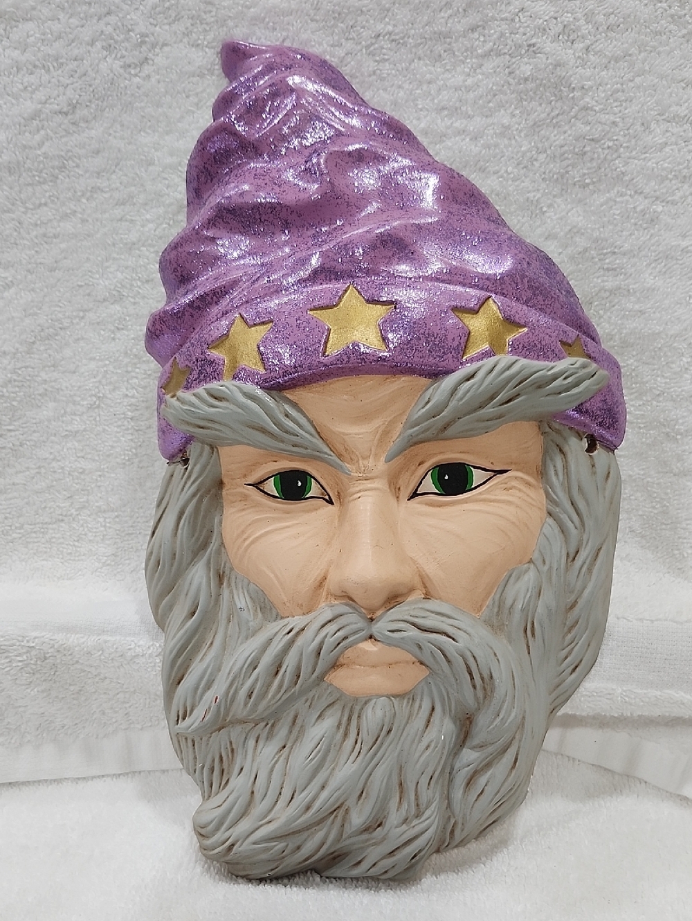 VINTAGE CERAMIC MERLIN WIZARD MASK WALL DECORATION